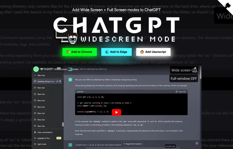 ChatGPT Widescreen