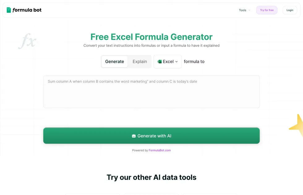 Excel Formula Bot