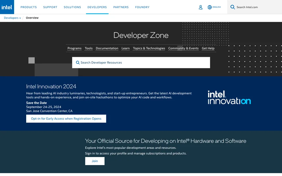 Intel Developer Zone