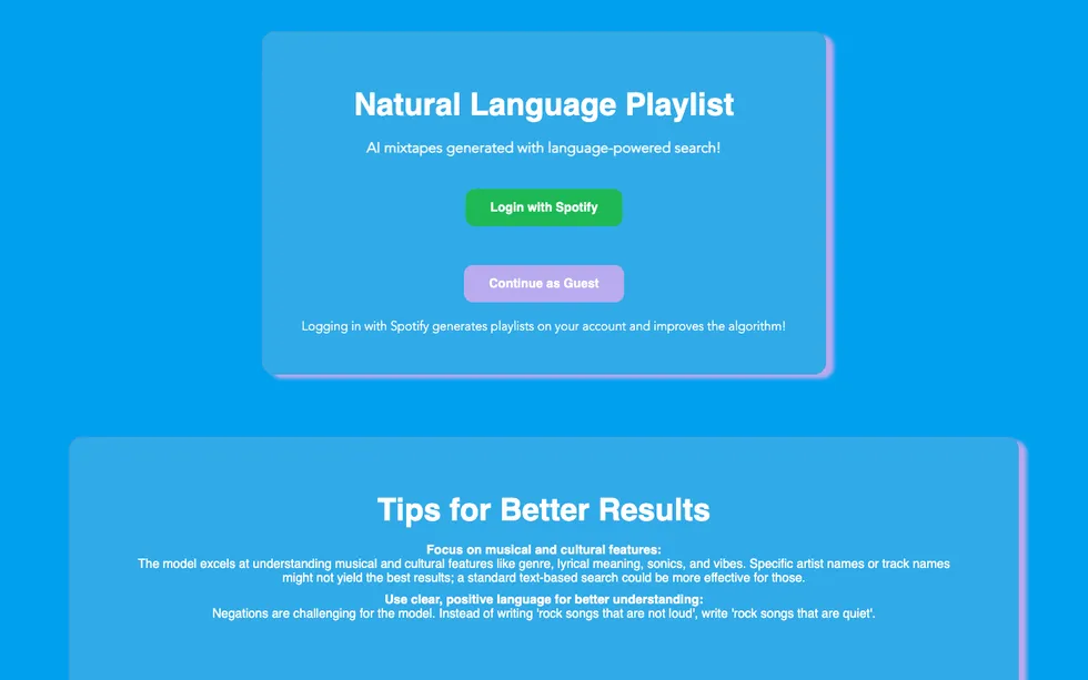 Natural Language Playlist